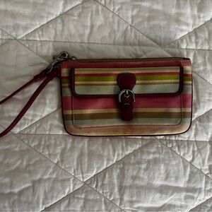 Coach Striped Multicolor Clutch